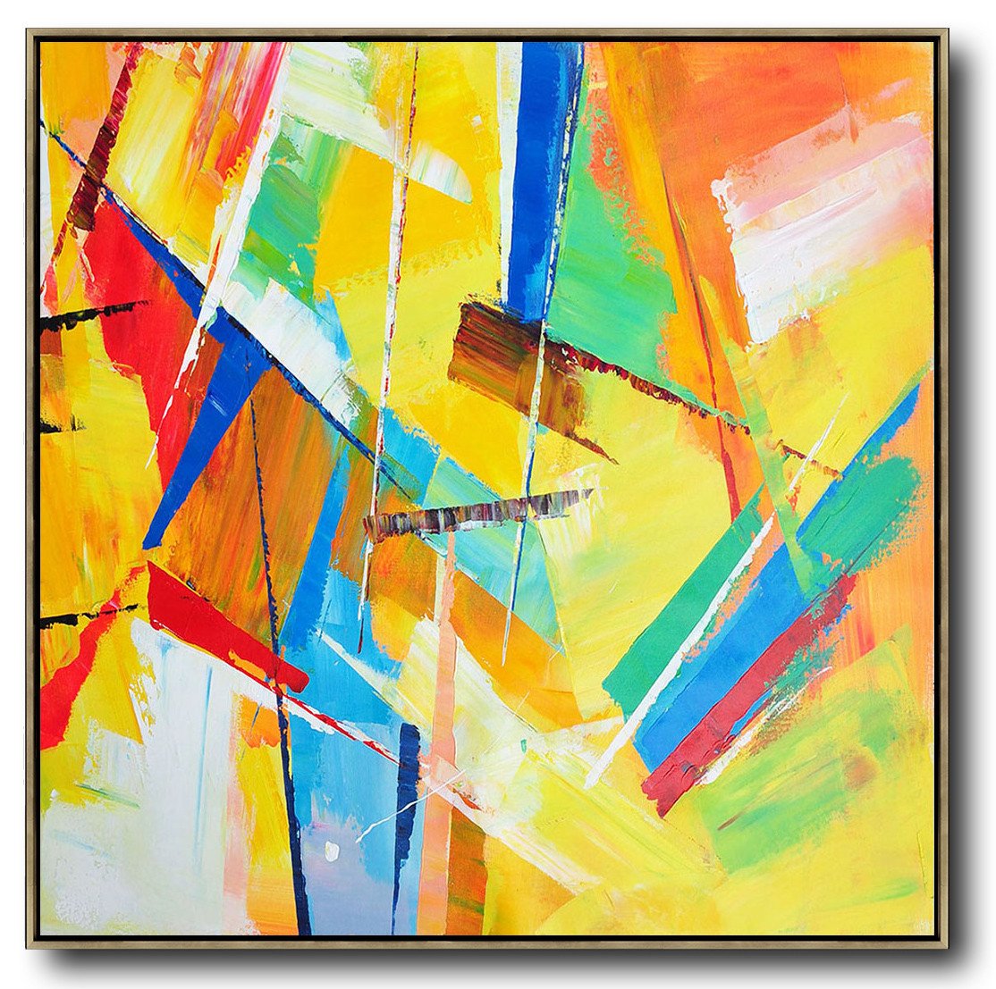 Abstract Painting Extra Large Canvas Art,Oversized Palette Knife Painting Contemporary Art On Canvas,Oversized Wall Decor,Yellow,Light Green,Red,Blue,Pink.etc